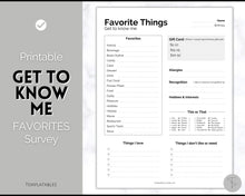 Load image into Gallery viewer, Get To Know Me Printable Game |  Get To Know You Ice Breaker Game | Employee Favorite Things, Team Building, Christmas Party | Mono