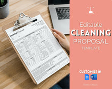 Load image into Gallery viewer, Cleaning Proposal & Commerical Cleaning Estimate Template | Editable Commercial Cleaning Services Template