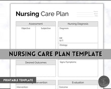 Load image into Gallery viewer, Nursing Care Plan Template Printable | Nursing School Notes Assessment, Student Study Guide & Cheat Sheet | Mono
