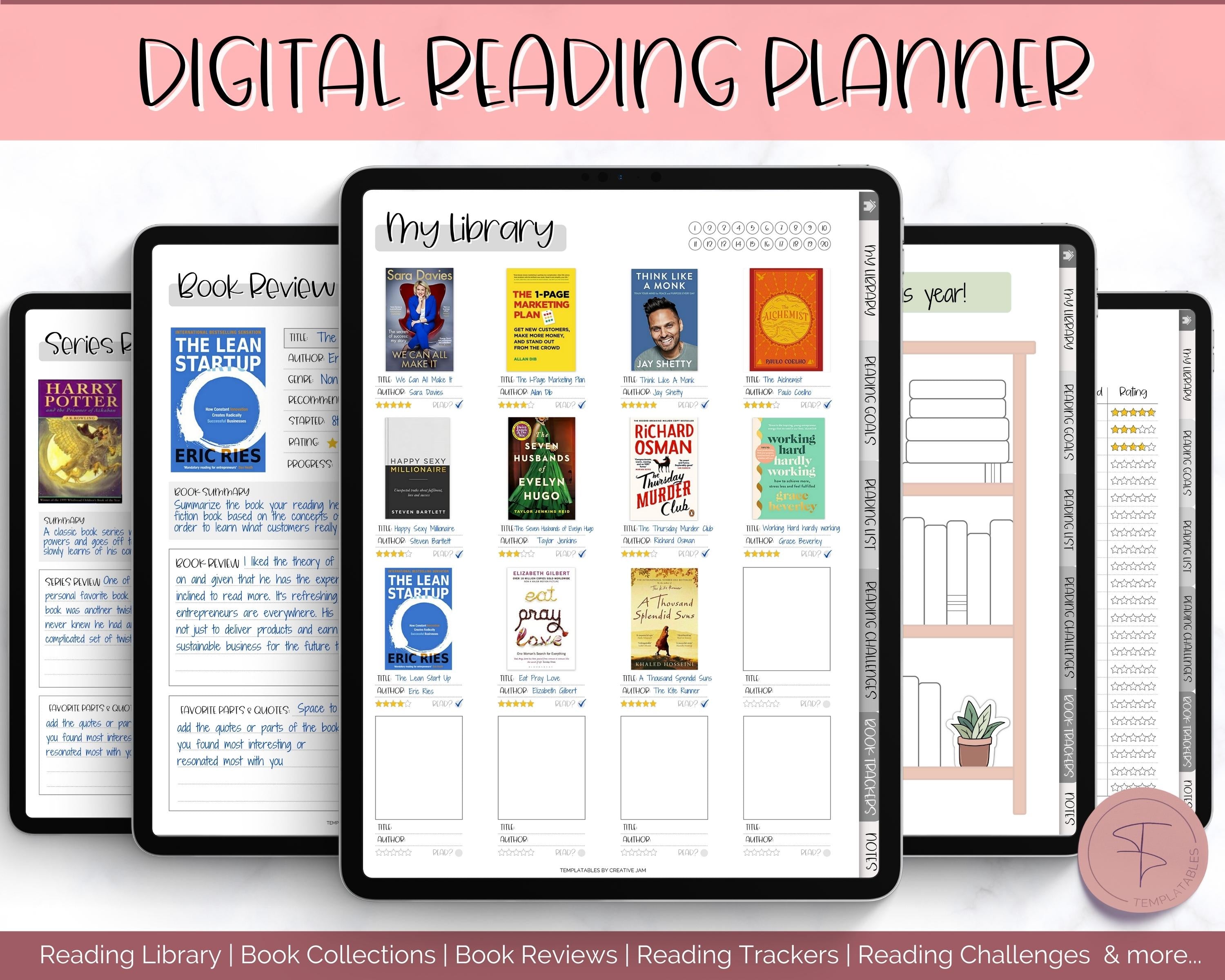 Digital Reading Journal, Digital Book & Reading Planner for Goodnotes