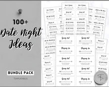 Load image into Gallery viewer, Couples Date Night Idea Cards | 100+ Printable Card Game Gift for Valentines, Birthdays &amp; Anniversaries | Mono
