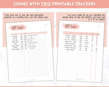 Load image into Gallery viewer, Bill Payment Tracker Printable | Monthly Bill Organizer, Checklist & Calendar | Pink Watercolor