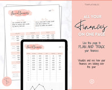 Load image into Gallery viewer, Annual Budget Tracker | Bill, Expenses, Income & Savings Tracker | Pink Watercolor