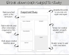 Load image into Gallery viewer, Unit Study Homeschool Planner | Printable Academic Lesson Planner | Mono
