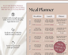 Load image into Gallery viewer, Boho Meal Planner BUNDLE | Weekly Food Diary, Meal Tracker Printable & Daily Food Journal | Lux
