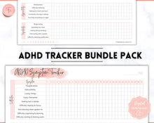 Load image into Gallery viewer, ADHD Symptom Tracker, Behavior & Hygiene Tracker BUNDLE | Pink Watercolor