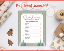 Load image into Gallery viewer, Christmas Word Scramble Game | Holiday Xmas Party Game Printables for the Family | Green
