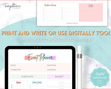 Load image into Gallery viewer, Event Planner Template, Printable Party Planner, Birthday, Wedding, Bridal, Budget, Invites, Event Plan Set, Party Organizer | Pastel Rainbow