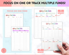 Load image into Gallery viewer, Sinking Funds Tracker BUNDLE | Printable Savings, Budget & Finance Trackers | Pastel Rainbow