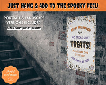 Load image into Gallery viewer, Halloween Trick or Treat sign | 'Please Take One' Printable Candy Treat Poster | White