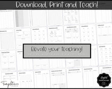 Load image into Gallery viewer, TEACHER Planner  Printable - 50+ pg BUNDLE | Academic Lesson Planner Template | Mono