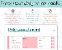 Load image into Gallery viewer, Colorful Meal Planner BUNDLE | Weekly Food Diary, Meal Tracker Printable, Daily Food Journal & Grocery List | Colorful Sky