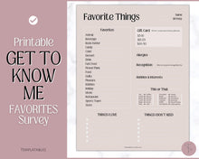 Load image into Gallery viewer, Get To Know Me Printable Game |  Get To Know You Ice Breaker Game | Employee Favorite Things, Team Building, Christmas Party | Lux
