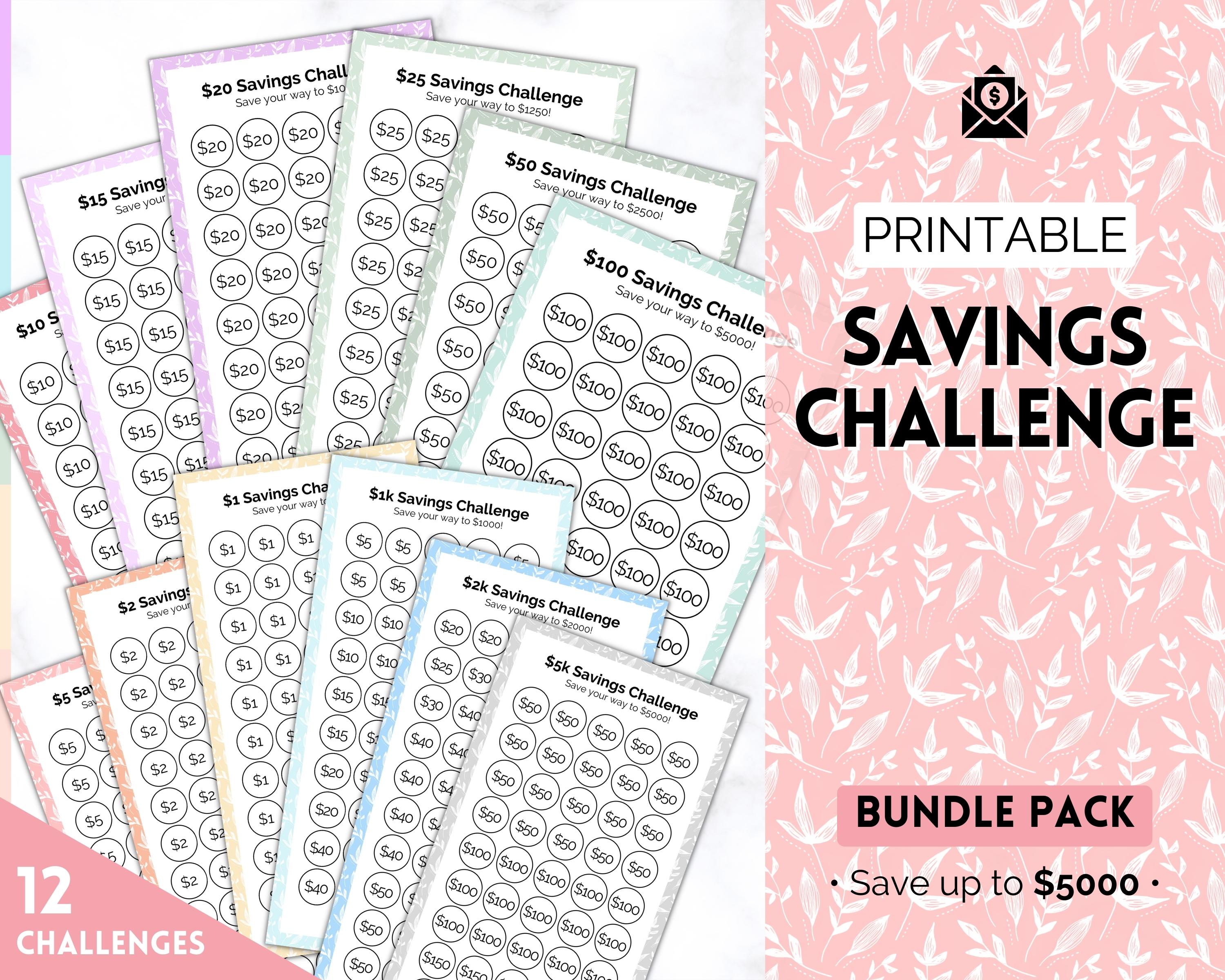 A6 52 Week Challenge Bundle PRINTABLE, Mini Savings Challenge