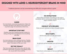 Load image into Gallery viewer, ADHD Daily Planner for Adults - Made for Neurodivergent Brains | Pink Watercolor