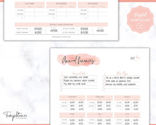 Load image into Gallery viewer, Annual Budget Tracker | Bill, Expenses, Income & Savings Tracker | Pink Watercolor