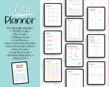 Load image into Gallery viewer, Digital GOAL Planner | GoodNotes Goals Tracker, SMART Goal Setting, Vision Board, UNDATED iPad Goal Journal | Colorful Sky