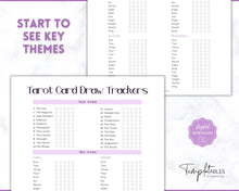 Load image into Gallery viewer, Tarot Card Trackers & Monthly Readings | Learn Tarot Card Readings, Tarot Spreads | Beginner Tarot Planner Workbook, Grimoire & Cheat Sheets | Purple