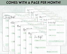 Load image into Gallery viewer, Monthly Budget Planner Printable | Financial Income, Expenses, Debt, Paycheck & Savings Tracker Template | Green Eucalyptus