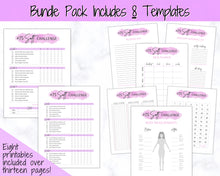 Load image into Gallery viewer, EDITABLE 75 SOFT Challenge Tracker | 75soft Printable Challenge, Fitness & Health Planner | Purple Watercolor