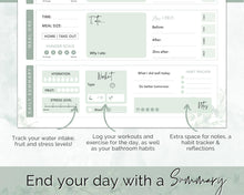 Load image into Gallery viewer, Meal Planner BUNDLE | Weekly Food Diary, Meal Tracker Printable & Daily Food Journal | Green Eucalyptus