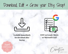 Load image into Gallery viewer, Etsy Fee and Profit Calculator | Pricing Spreadsheet for Small Business & Etsy Sellers | Green