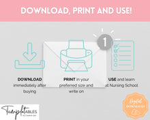 Load image into Gallery viewer, Drug Card Template, Nursing Pharmacology Printable Notes, Nursing School Student Study Guide | Colorful Sky