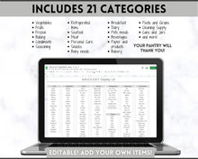 Load image into Gallery viewer, EDITABLE Grocery List Printable | Digital Weekly Shopping, Meal Planner Checklist, Kitchen Organization Template, Google Sheets | Mono