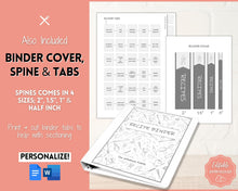 Load image into Gallery viewer, Editable Cookbook Template | Recipe Binder Kit, Recipe Book, Card & Sheet Templates, Food Planner, 35+ page bundle | Mono