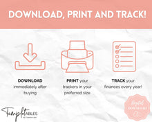 Load image into Gallery viewer, Annual Budget Tracker | Bill, Expenses, Income & Savings Tracker | Pink Watercolor