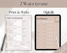 Load image into Gallery viewer, Boho Meal Planner BUNDLE | Weekly Food Diary, Meal Tracker Printable & Daily Food Journal | Lux