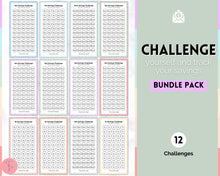 Load image into Gallery viewer, Mini Savings Challenge Printable BUNDLE | 12 Saving Trackers, Cash Envelope, A6 Saving Challenges | Leaf