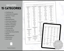 Load image into Gallery viewer, EDITABLE College Packing List | Back to School Moving Checklist for Students, Google Sheets | Mono