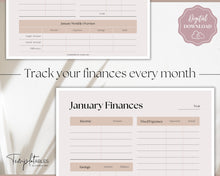 Load image into Gallery viewer, Monthly Budget Planner Printable | Financial Income, Expenses, Debt, Paycheck & Savings Tracker Template | Lux