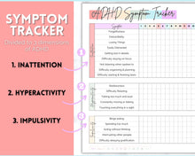 Load image into Gallery viewer, ADHD Symptom Tracker, Behavior & Hygiene Tracker BUNDLE | Pastel Rainbow