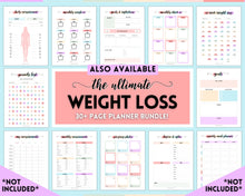 Load image into Gallery viewer, 30 day Weight Loss Tracker & Monthly Challenge | Weight Loss Chart, Pounds Lost Fitness Tracker | Rainbow Swash