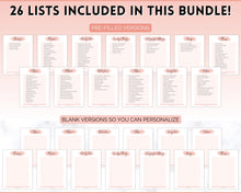 Load image into Gallery viewer, Cleaning Checklist, Printable Room by room Cleaning Cards | Family & Kids Cleaning Schedule Planner & Tracker | Pink Watercolor