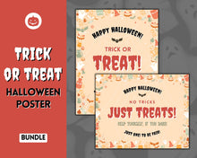 Load image into Gallery viewer, Halloween Trick or Treat sign | 'Please Take One' Printable Candy Treat Poster | Red