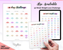 Load image into Gallery viewer, 30 day Weight Loss Tracker & Monthly Challenge | Weight Loss Chart, Pounds Lost Fitness Tracker | Rainbow Swash