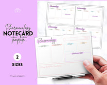 Load image into Gallery viewer, Drug Card Template, Nursing Pharmacology Printable Notes, Nursing School Student Study Guide | Pastel Rainbow