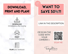 Load image into Gallery viewer, Workout Tracker BUNDLE | Fitness, Exercise & Weight loss Planner | Pink Watercolor