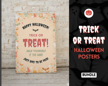 Load image into Gallery viewer, Halloween Trick or Treat sign | &#39;Please Take One&#39; Printable Candy Treat Poster | Red
