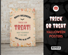 Load image into Gallery viewer, Halloween Trick or Treat sign | 'Please Take One' Printable Candy Treat Poster | Red