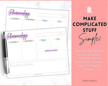 Load image into Gallery viewer, Drug Card Template, Nursing Pharmacology Printable Notes, Nursing School Student Study Guide | Pastel Rainbow