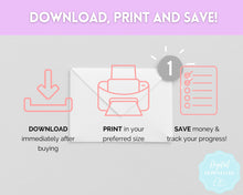 Load image into Gallery viewer, Save 2023 in 2023 Savings Tracker | 2k Savings Challenge Printable | Pastel Rainbow