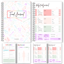 Load image into Gallery viewer, Food Journal: Daily Food Journal, 90 Day Meal Tracker & Planner, Fitness Diet Wellness Planner, Habit Tracker, Weight Loss Tracker, Nutrition Log, Daily Food Diary | A5 Pastel Rainbow