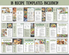 Load image into Gallery viewer, Recipe Cookbook Template | Editable Canva Digital eBook | Farmhouse Green