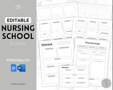 Load image into Gallery viewer, Nurse Student Notes Study Guide Bundle | Concept Map, Disease Template, Pharmacology, Pathophysiology, Med Surg, Drug Card | Pink & Mono