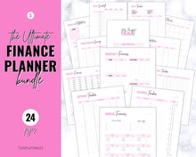 Load image into Gallery viewer, Finance Planner BUNDLE | Budget Planner Templates, Financial Savings Tracker Printables, Monthly Debt, Bill, Spending, Expenses Tracker | Brit Pink