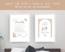 Load image into Gallery viewer, 15 Airbnb Posters | Editable Template Sign Bundle, Wifi password Sign, Check Out Signs for Airbnb Superhosts | Arch
